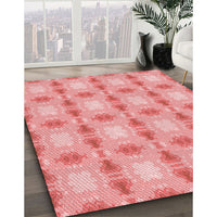 Patterned Pastel Pink Rug, pat2880rd