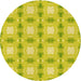 Square Patterned Yellow Rug, pat2880yw