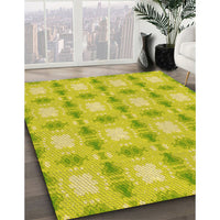 Patterned Yellow Rug, pat2880yw