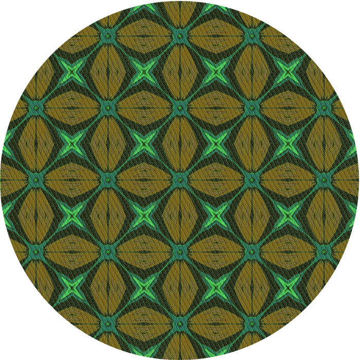 Square Patterned Olive Green Rug, pat2881grn