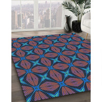 Patterned Plum Purple Rug, pat2881lblu