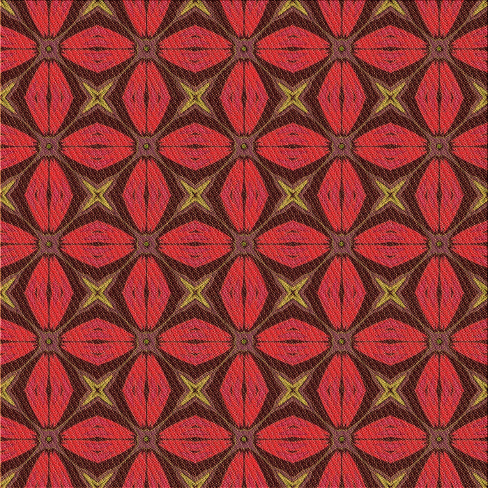 Round Patterned Red Rug, pat2881org