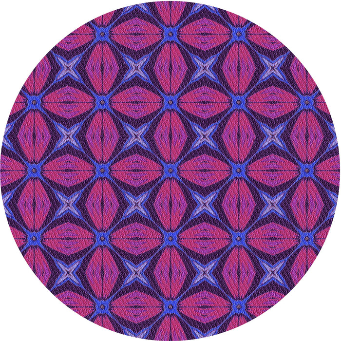 Square Patterned Medium Violet Red Pink Rug, pat2881pur