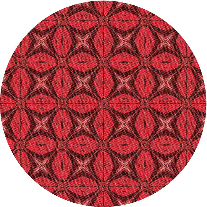 Square Patterned Red Rug, pat2881rd