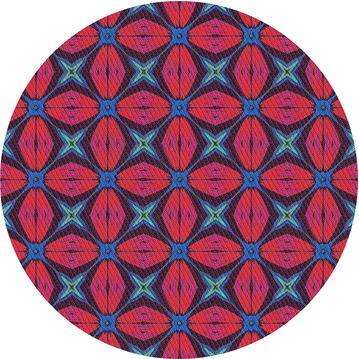 Sideview of Patterned French Lilac Purple Modern Rug, pat2881