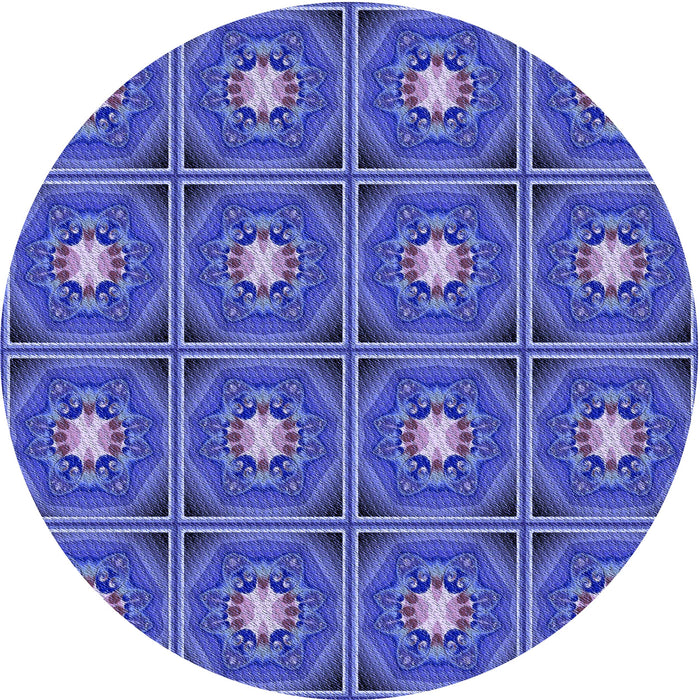 Square Machine Washable Transitional Light Slate Blue Rug in a Living Room, wshpat2882blu