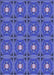 Machine Washable Transitional Light Slate Blue Rug, wshpat2882blu