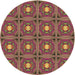 Square Patterned Bronze Brown Rug, pat2882brn