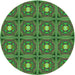 Square Patterned Army Green Rug, pat2882grn