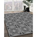 Machine Washable Transitional Gunmetal Gray Rug in a Family Room, wshpat2882gry