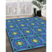 Machine Washable Transitional Sapphire Blue Rug in a Family Room, wshpat2882lblu