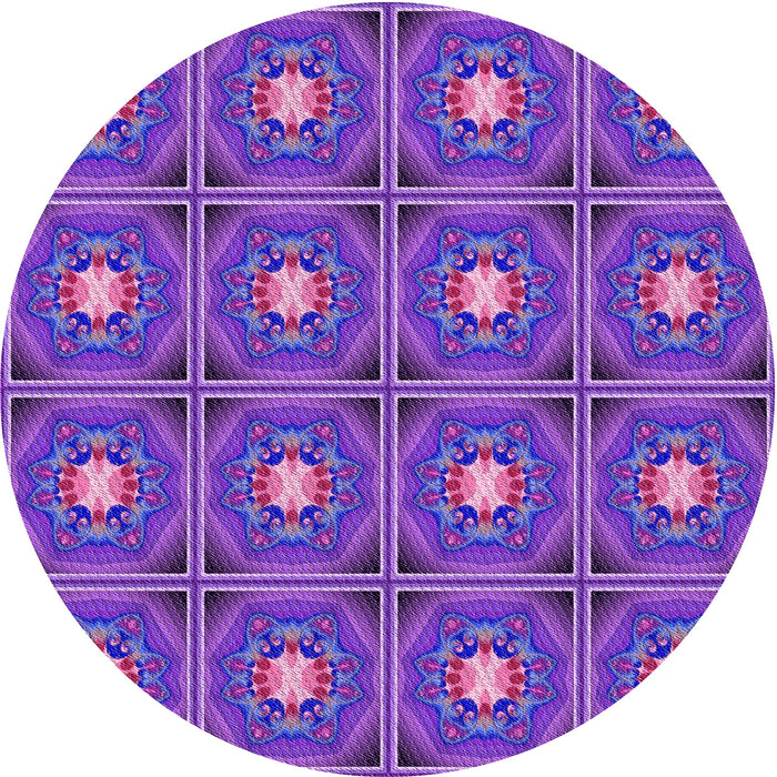 Square Patterned Purple Rug, pat2882pur