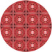 Square Patterned Red Rug, pat2882rd