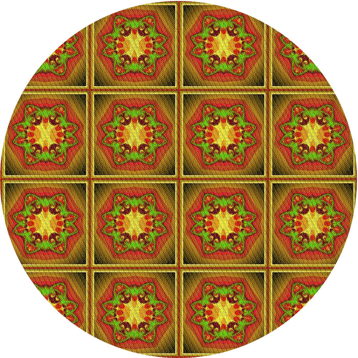 Square Patterned Brown Rug, pat2882yw