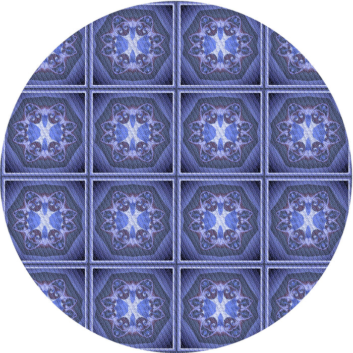 Square Patterned Blue Rug, pat2883blu