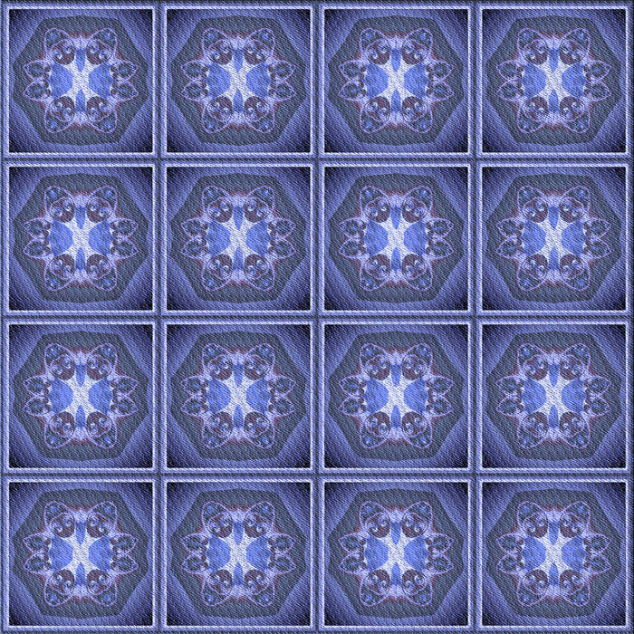 Round Patterned Blue Rug, pat2883blu