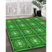 Patterned Green Rug in Family Room, pat2883grn