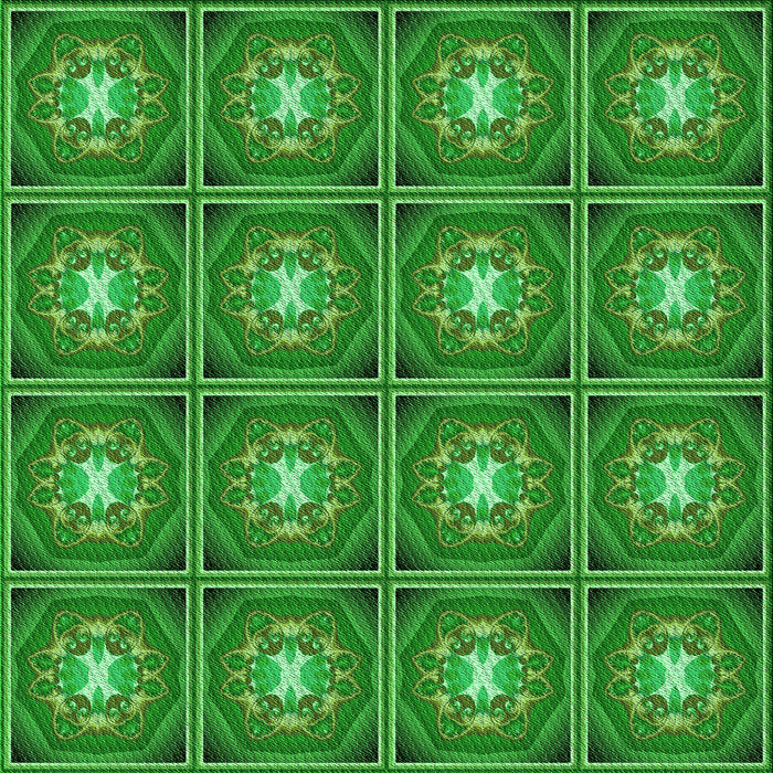 Round Patterned Green Rug, pat2883grn