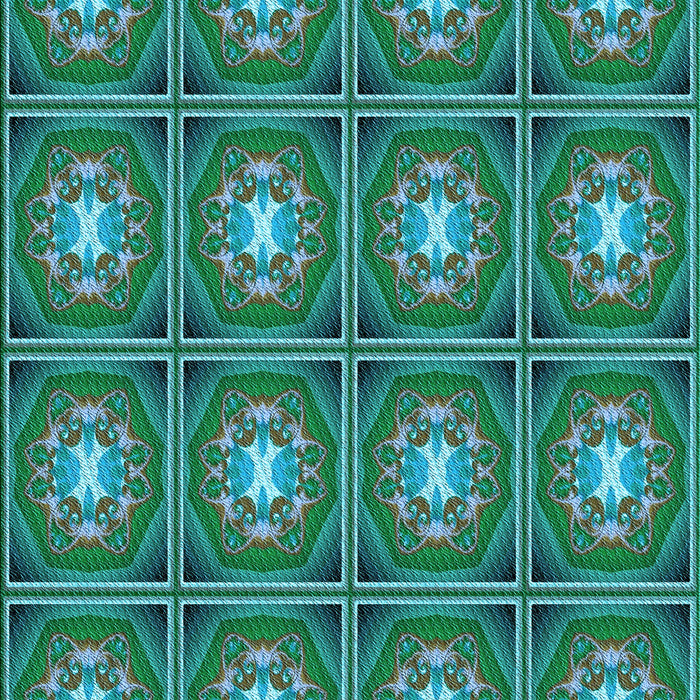 Patterned Deep-Sea Green Rug, pat2883lblu