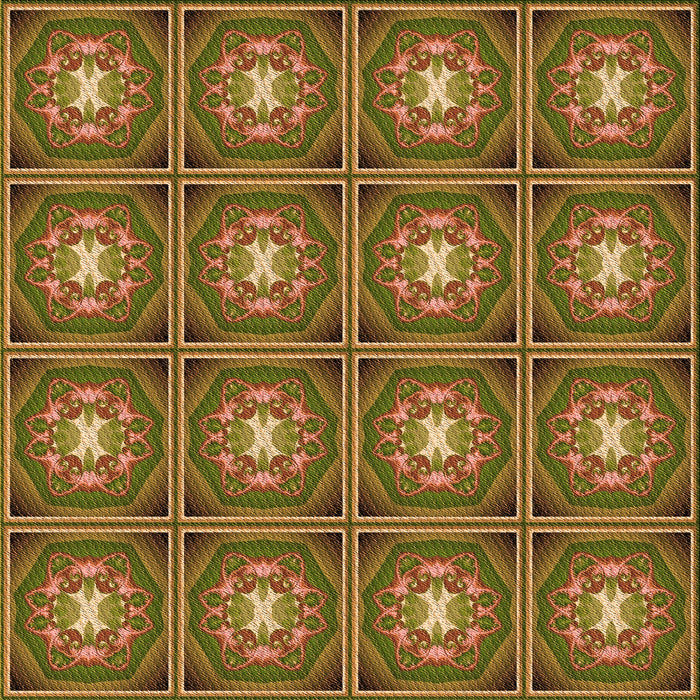 Round Patterned Saddle Brown Rug, pat2883org