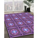 Patterned Dark Magenta Purple Rug in Family Room, pat2883pur