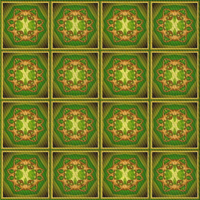 Round Patterned Pistachio Green Rug, pat2883yw