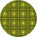 Square Patterned Pistachio Green Rug, pat2883yw