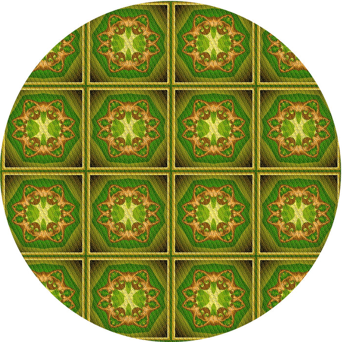 Square Machine Washable Transitional Pistachio Green Rug in a Living Room, wshpat2883yw