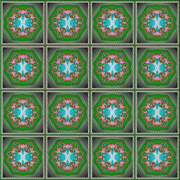 Sideview of Machine Washable Transitional Green Rug, wshpat2883