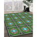 Patterned Green Novelty Rug in Family Room, pat2883