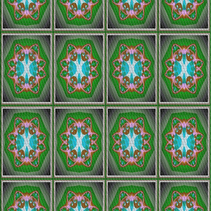 Patterned Green Novelty Rug, pat2883