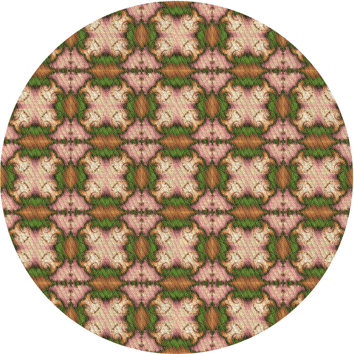 Square Patterned Saddle Brown Rug, pat2884brn