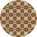 Square Patterned Saddle Brown Rug, pat2884brn