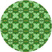 Square Machine Washable Transitional Green Rug in a Living Room, wshpat2884grn