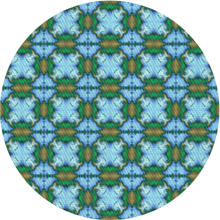 Square Machine Washable Transitional Turquoise Green Rug in a Living Room, wshpat2884lblu
