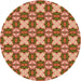 Square Patterned Peru Brown Rug, pat2884org