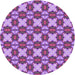 Square Machine Washable Transitional Orchid Purple Rug in a Living Room, wshpat2884pur