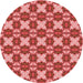 Square Patterned Red Rug, pat2884rd