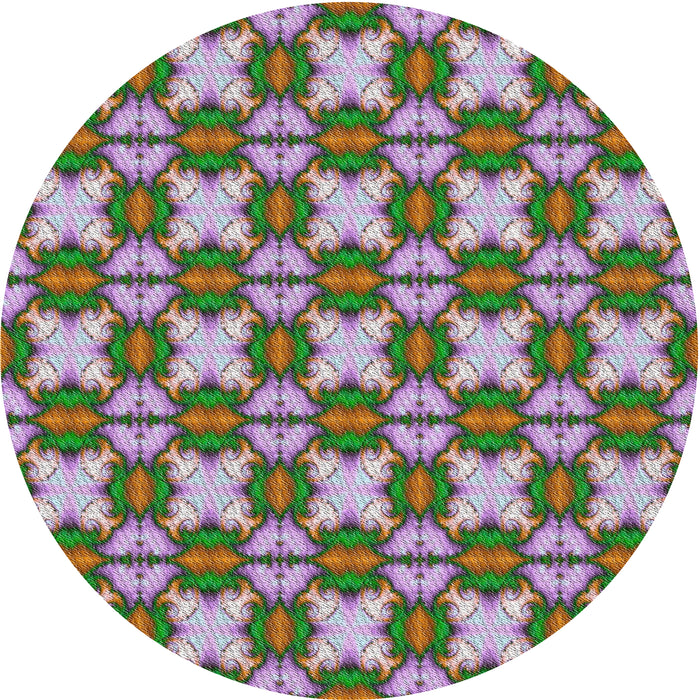 Square Machine Washable Transitional Green Rug, wshpat2884