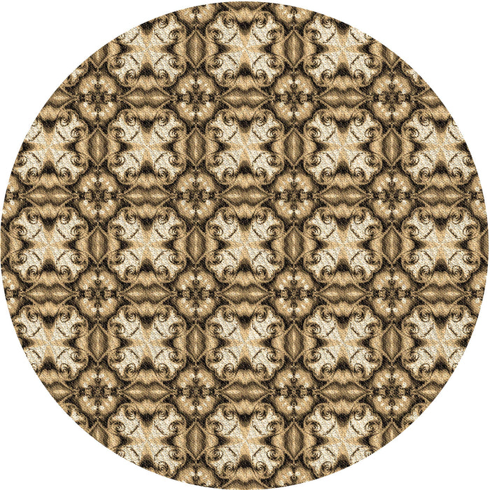 Square Patterned Yellow Rug, pat2885brn