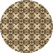 Square Patterned Yellow Rug, pat2885brn