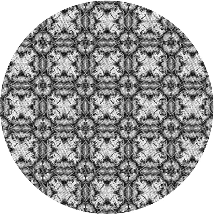 Square Patterned Silver Gray Rug, pat2885gry