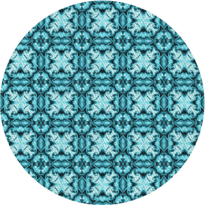 Square Machine Washable Transitional Teal Green Rug in a Living Room, wshpat2885lblu