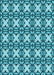 Machine Washable Transitional Teal Green Rug, wshpat2885lblu