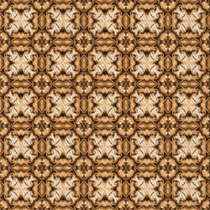 Round Patterned Yellow Orange Rug, pat2885org