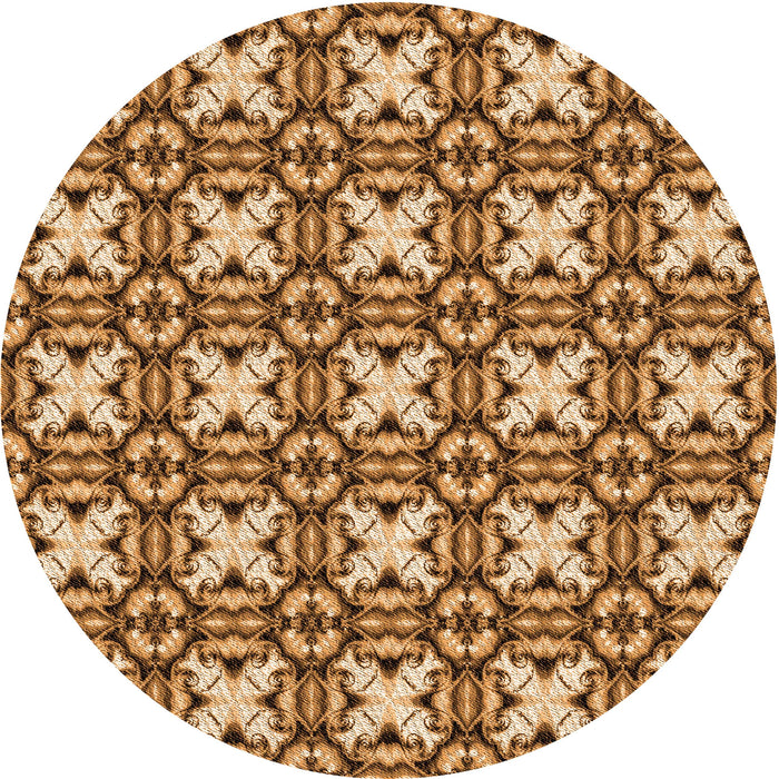Square Patterned Yellow Orange Rug, pat2885org