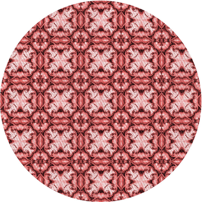 Square Patterned Light Coral Pink Rug, pat2885rd