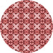 Square Patterned Light Coral Pink Rug, pat2885rd