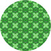 Square Patterned Neon Green Rug, pat2886grn