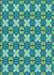 Patterned Turquoise Green Rug, pat2886lblu